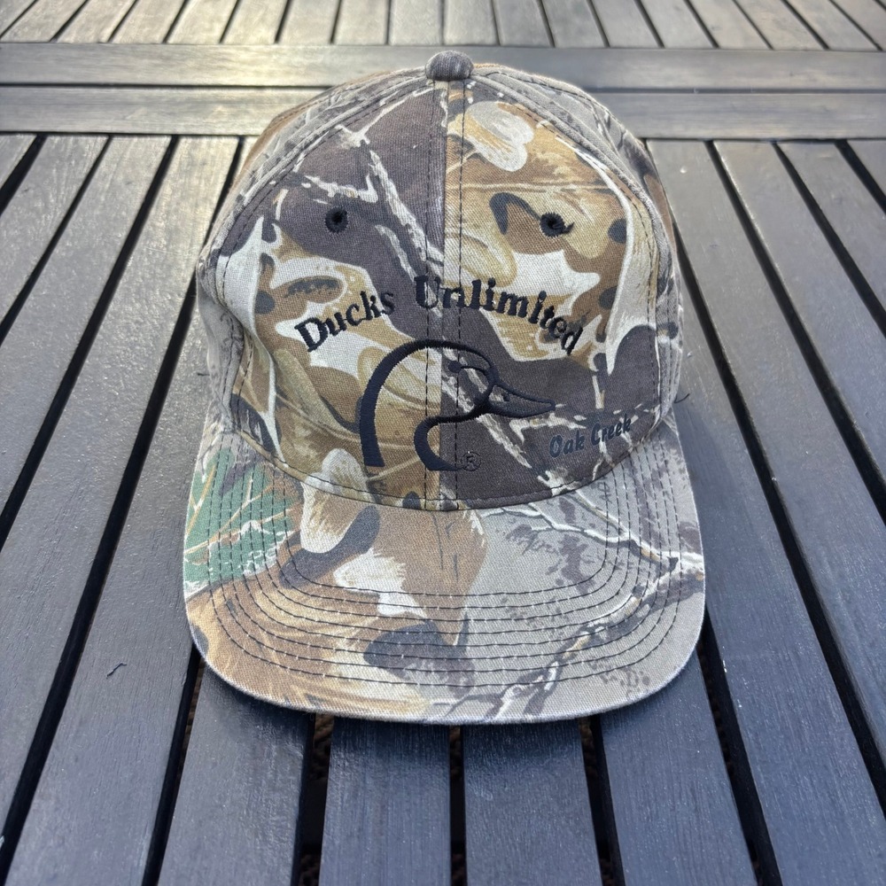 Ducks Unlimited Hat Mens OSFM Brown Camo Gently Used Advantage Camo Snapback